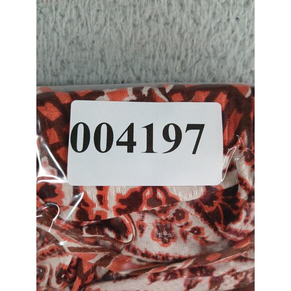 Knox Rose Shirt Women XS Orange Cottagecore Boho Pattern Flowy Tunic Pockets NWT - Picture 9 of 9